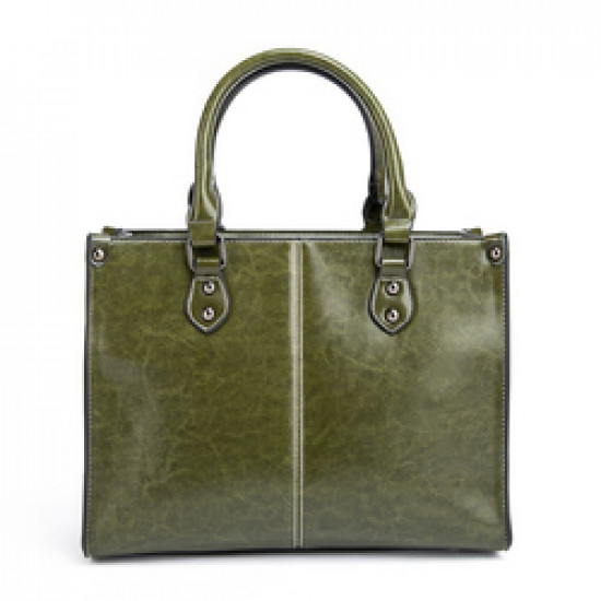 2021 trending Big Capacity Young Lady Fashion Genuine Hand Bags Custom Low MOQ Oil wax cowhide leather woman handbags